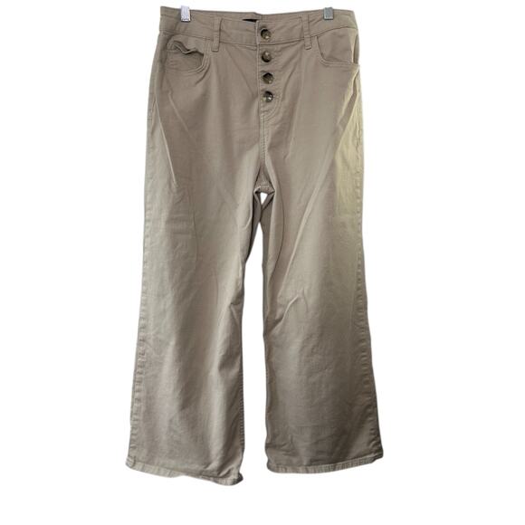 Boden Denim Classic Fit Button Fly Wide Leg Ankle Length Pants Women's US 8 - Picture 1 of 6